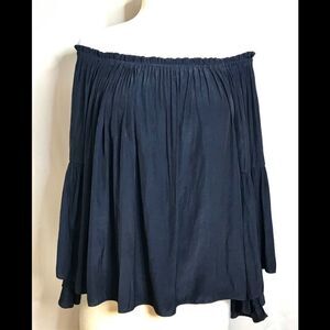 Lola & Sophie Navy Off-Shoulder Top Bell Sleeves